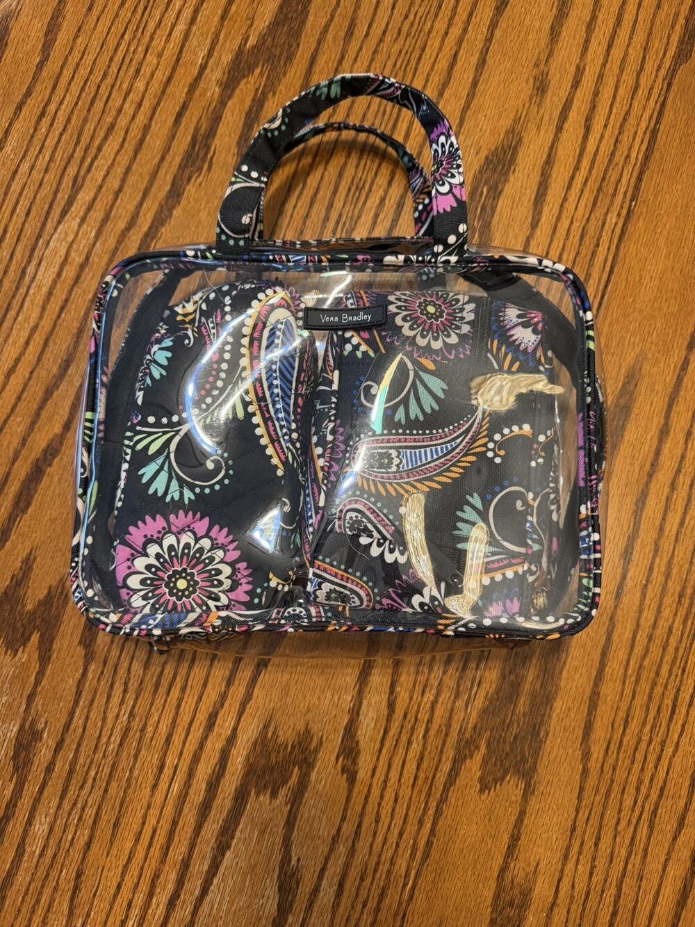 Vera Bradley 3 pc Cosmetic Organizer Banana Swirls print
